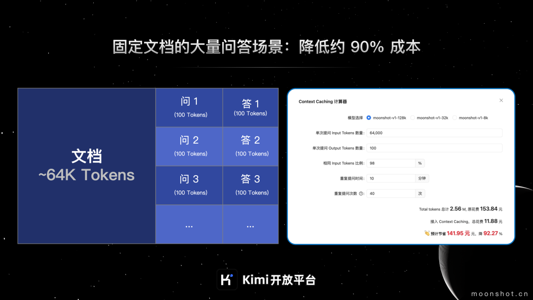 月之暗面 Kimi 开放平台“上下文缓存”开启公测：首 Token 延迟降低 83%、适用于文本重复引用场景