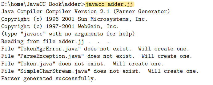 java cc_6.JavaCC官方入門指南-例1