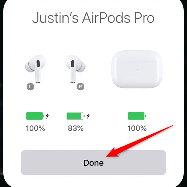 Apple AirPods Pro Pair with iPhone Tap Done