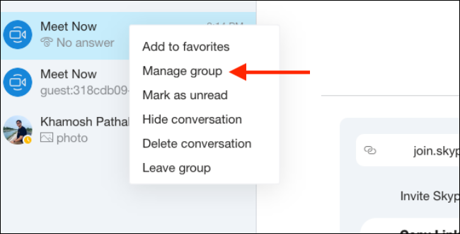 Click on Manage Group