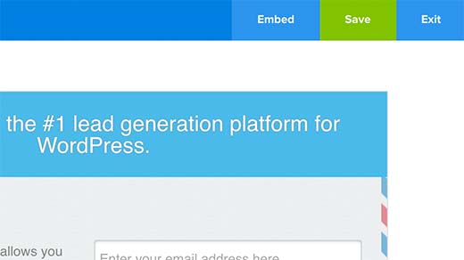 Save your optin and get the embed code