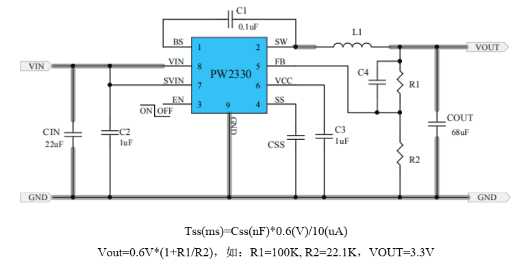 PW2330原厂规格书12V转5V,3.3V稳压电源芯片，1A-3安