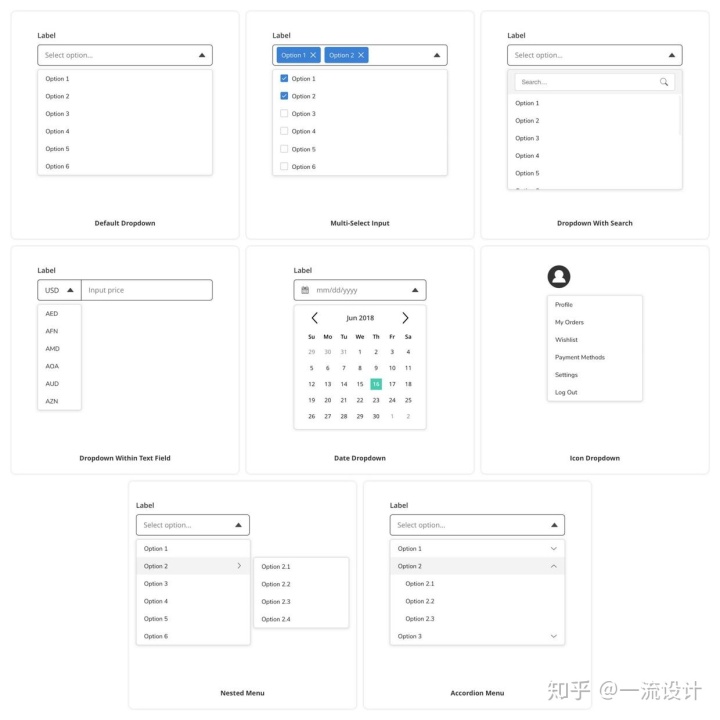 ui字段和虚字段ui设计干货下拉菜单的设计究竟有什么窍门