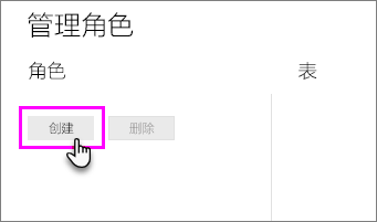 管理角色中的“创建”按钮