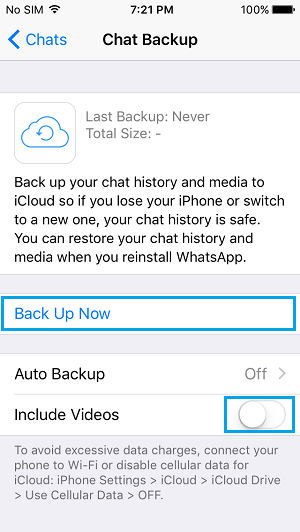 版 whatsapp使用您的icloud 帳戶來備份您的所有 whatsapp 聊天記錄