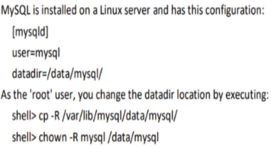 MySQL OCP888题解051-数据目录的权限