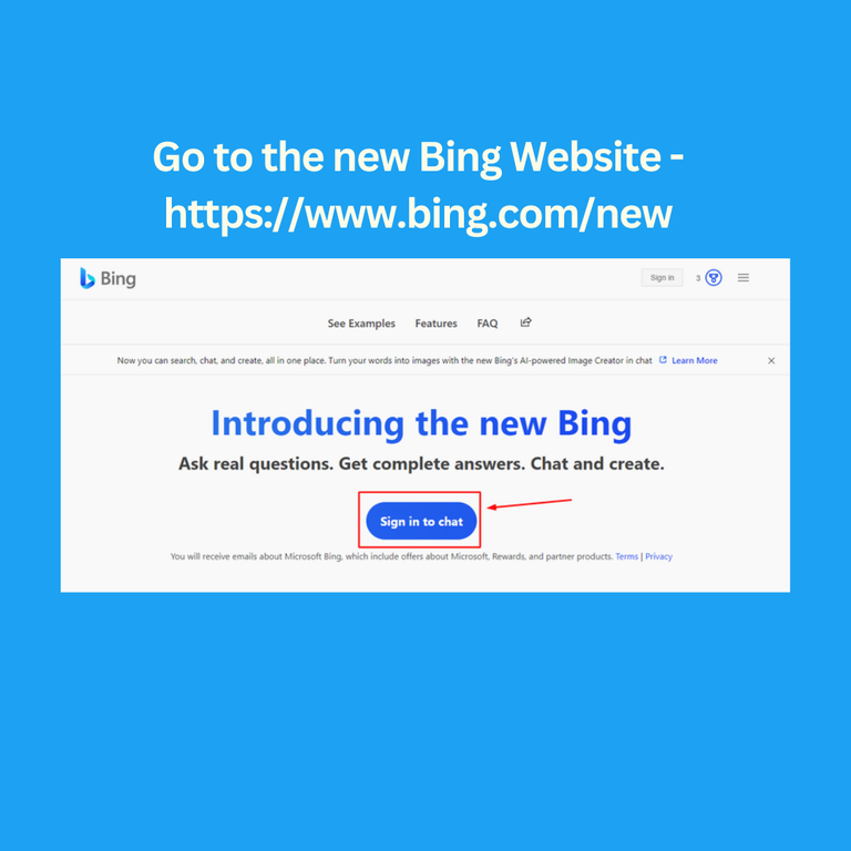 Go to the official site of Bing