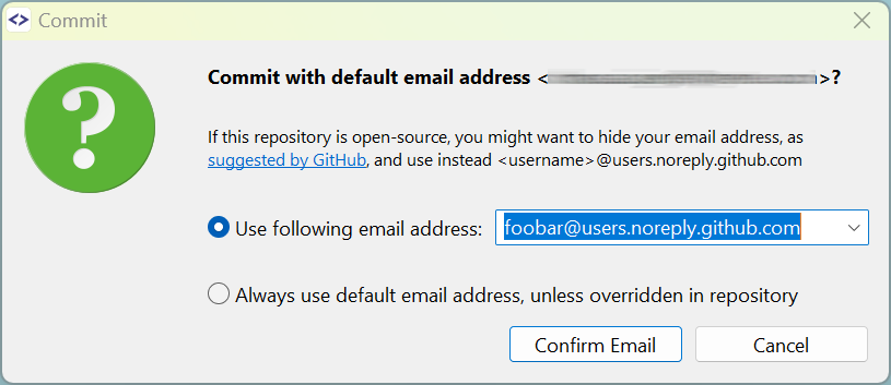 使用 GitHub 无回复电子邮件地址提交。