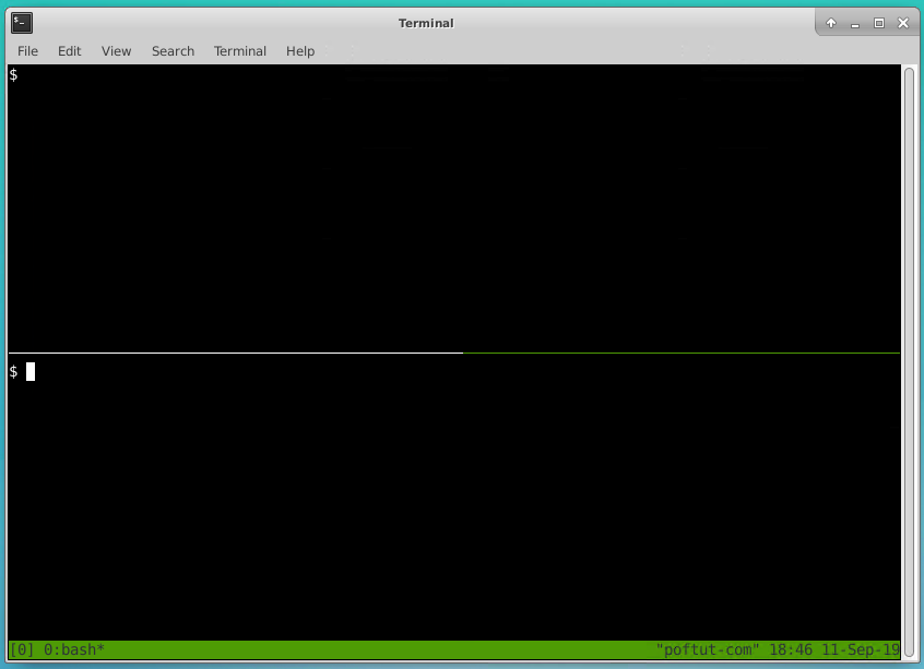 tmux vertical split