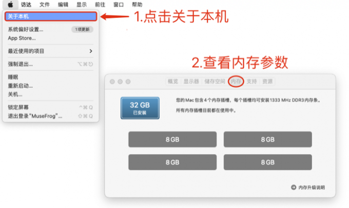 查看Mac内存参数