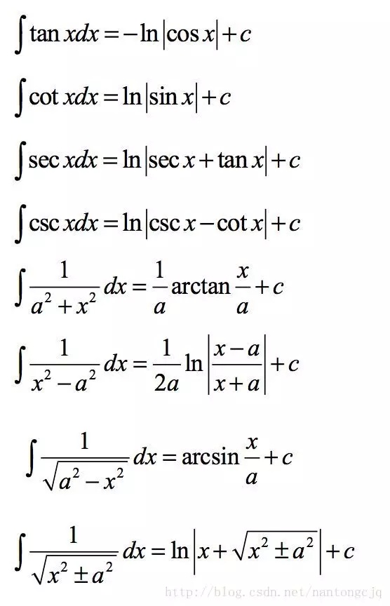 凑微分公式微分积分三角函数数学公式大全