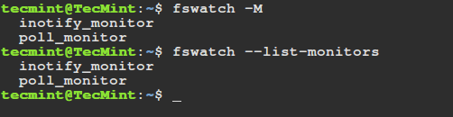 fswatch - 列出监视器