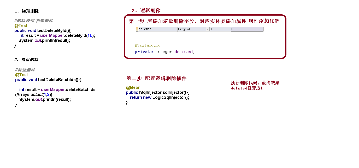 mp实现逻辑删除