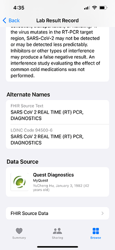 iPhone 的健康数据采用的是 FHIR 传输格式