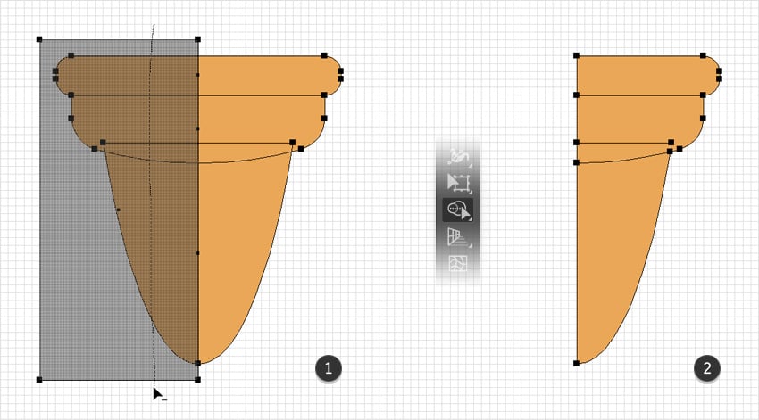 Delete shapes using the shape builder tool