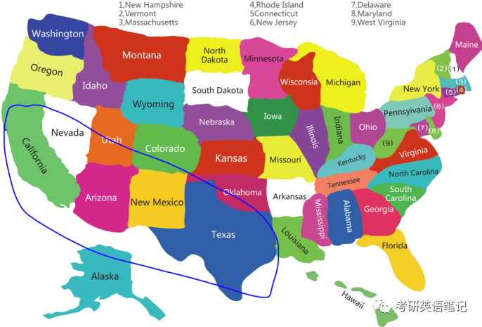 美国德州地图 中文版图片