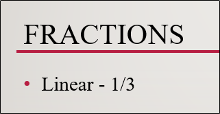 linear fraction structure typed