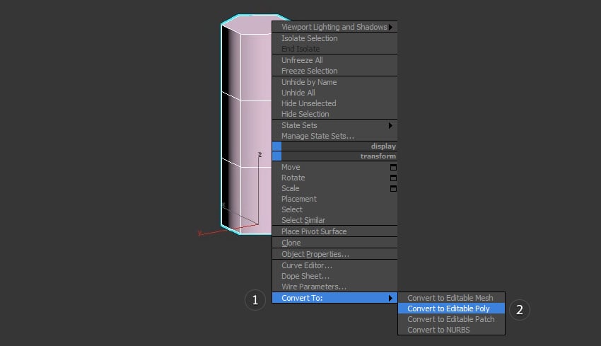 Convert a shape to an editable poly