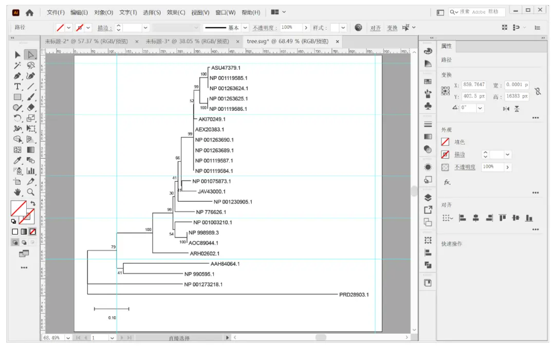 AI对进化树进行编辑_adobeillustator怎么改树状图聚类图的颜色-CSDN博客