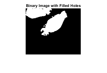 Figure contains an axes. The axes with title Binary Image with Filled Holes contains an object of type image.