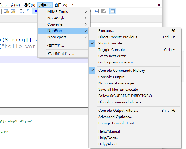 NOTEPAD ++ runs Java code and sets automatic formatting Java code ...
