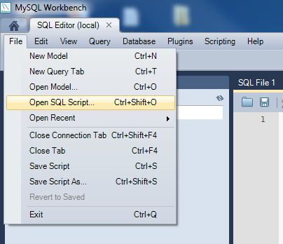 Open SQL script