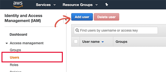 Add new user to IAM
