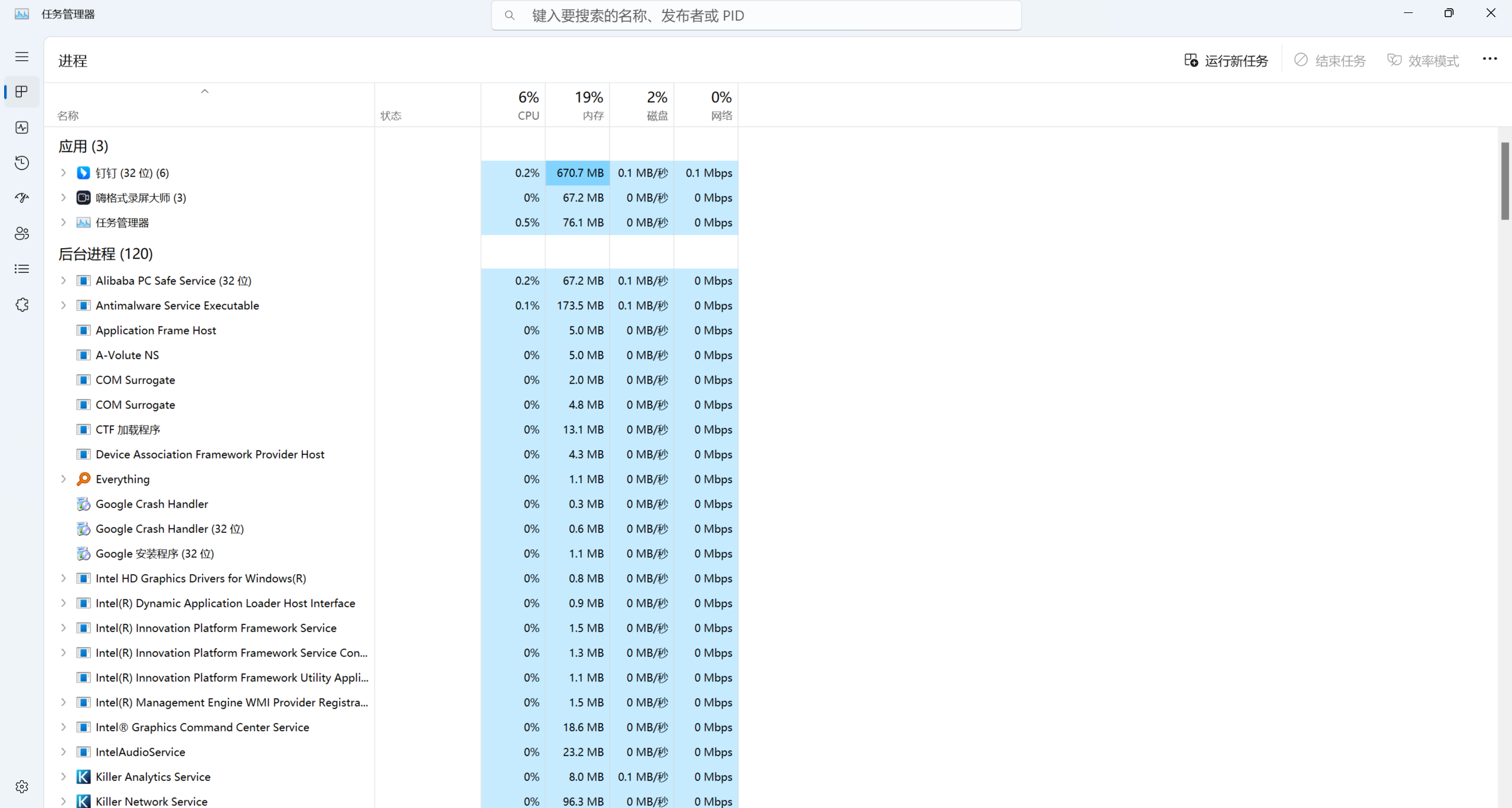 windows任务管理器