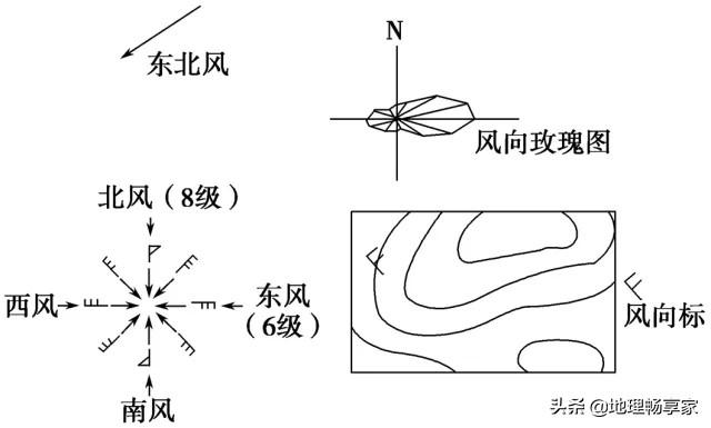 如何查找各大城市玫瑰风向标地理小常识如何判别风向