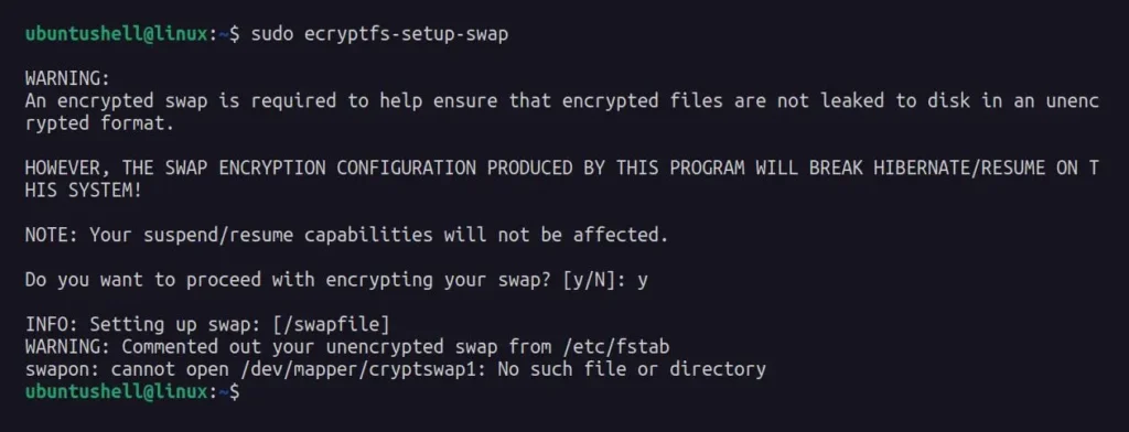 swap parition encrypted