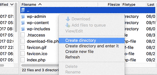 Create subdirectory