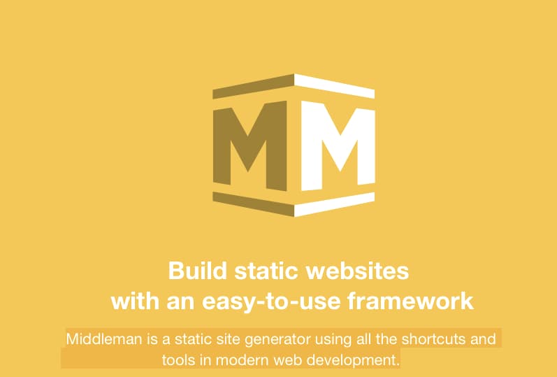 Site generation. Middleman. Миддлмен. Static website. Middleman Reveal info.