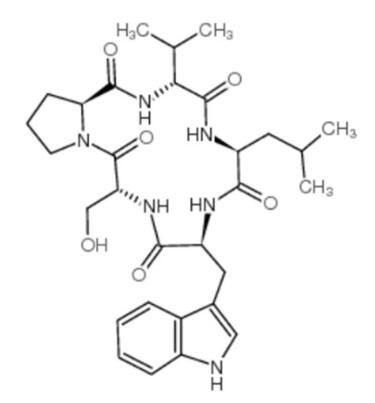 Cyclo(-D-Ser-Pro-D-Val-Leu-D-Trp)，153982-38-8，水溶性二肽，具有明显的生理活性