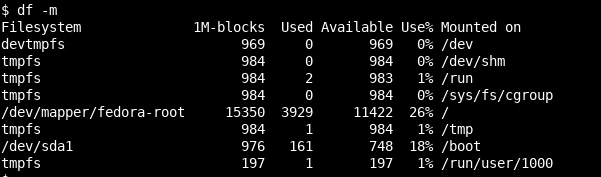 Get Disk Usage With df As Megabyte Format