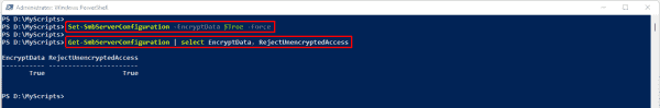 Enabling SMB encryption on an entire file server using PowerShell