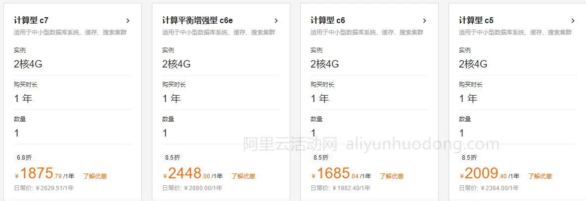 阿里云服务器计算型规格族18个实例规格性能特点和适用场景汇总