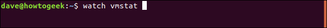 The "watch vmstat" command in a terminal window.