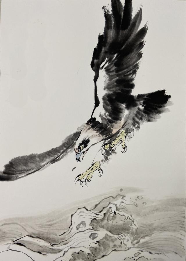 七边形简单画法步骤图小写意鹰击长空的画法和详细步骤图喜欢国画的