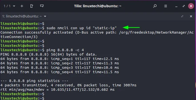 Activate -connection-nmcli-command