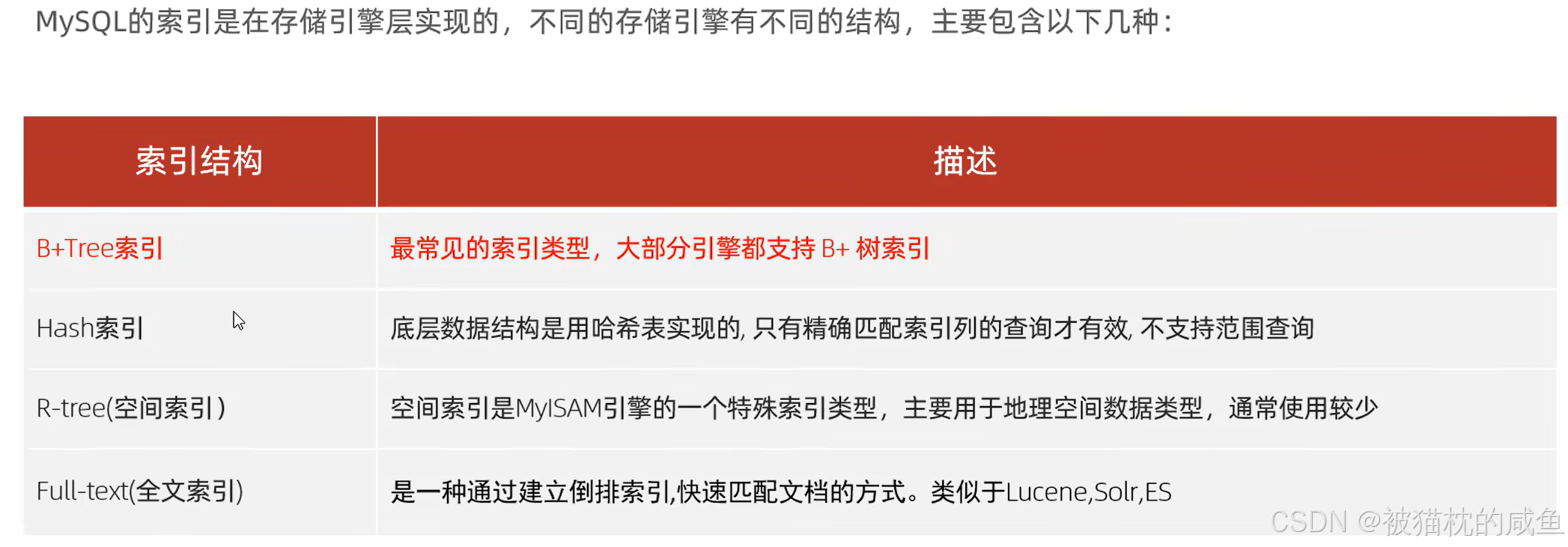 Mysql索引知识点汇总_使用索引注意点