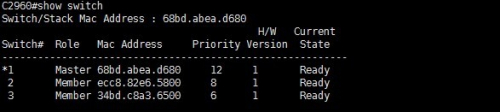 Cisco 2960S シリーズ スイッチのスタッキング構成