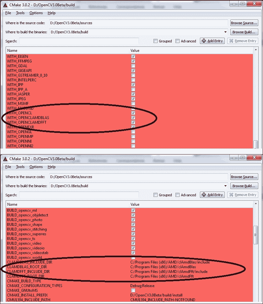 OpenCV with the OpenCL installation