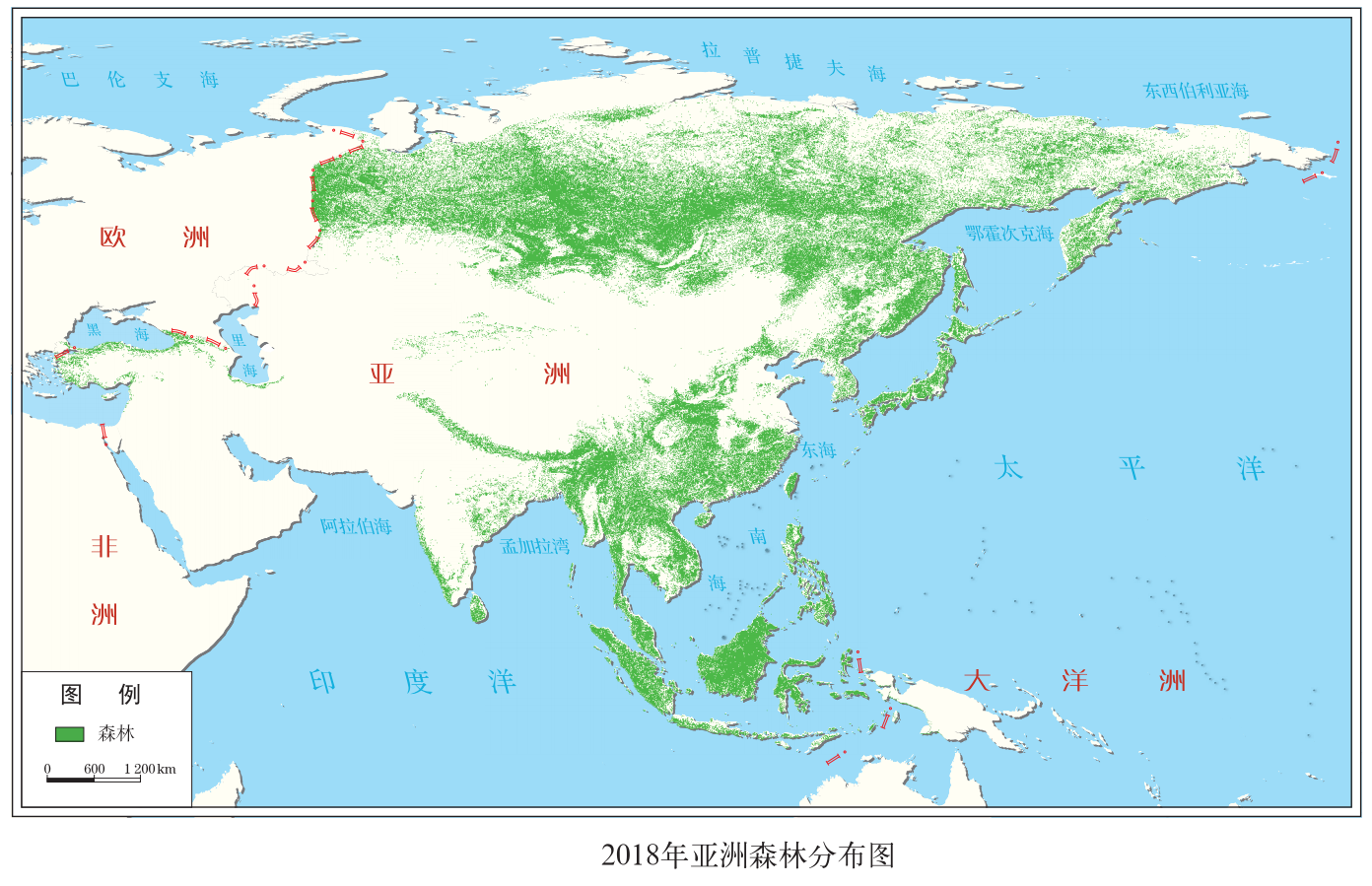 全球森林面积变化图图片