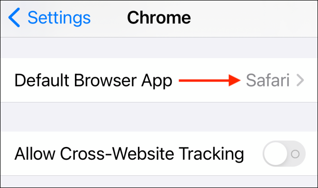 Tap "Default Browser App."