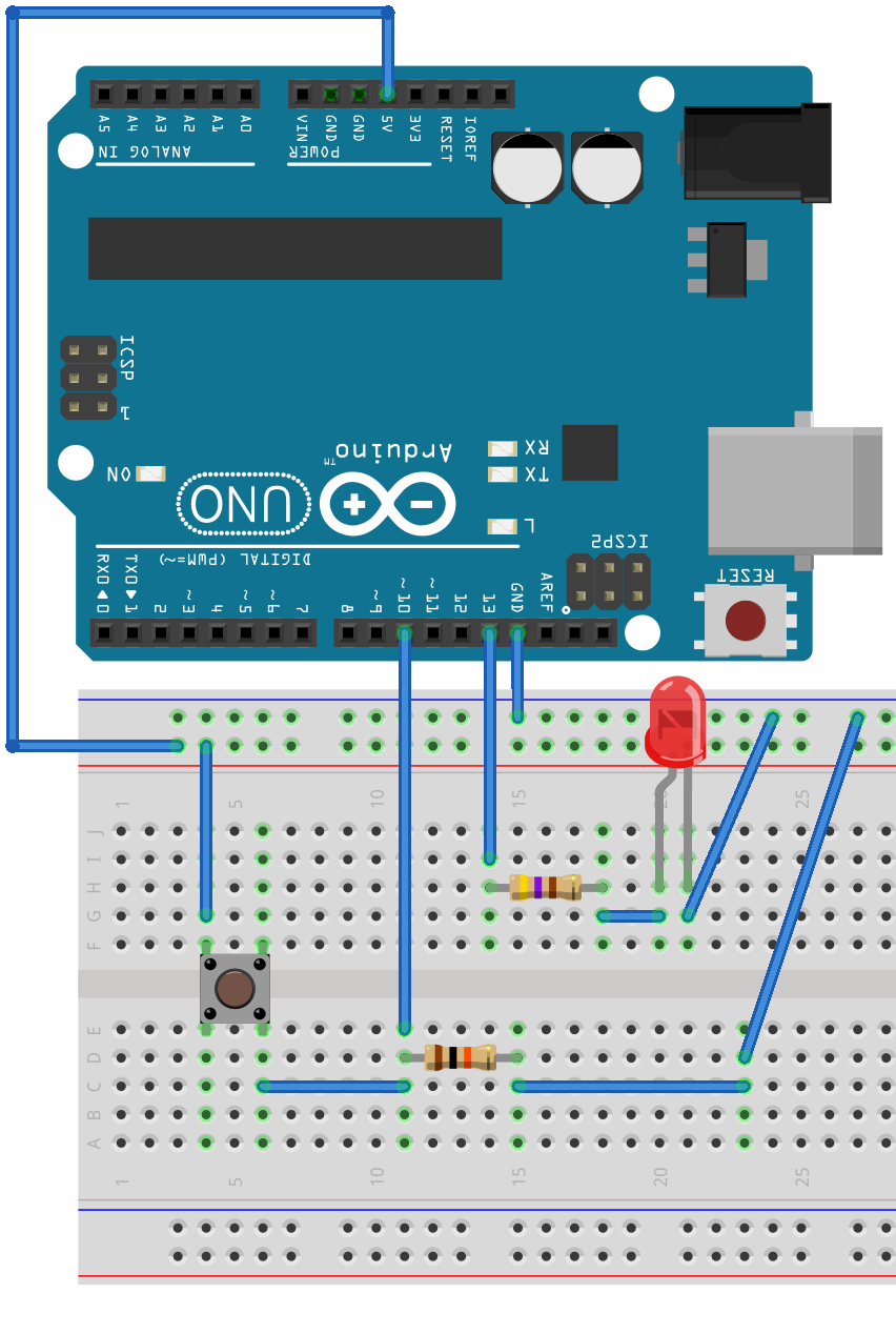 Circuit for digital input on breadboard