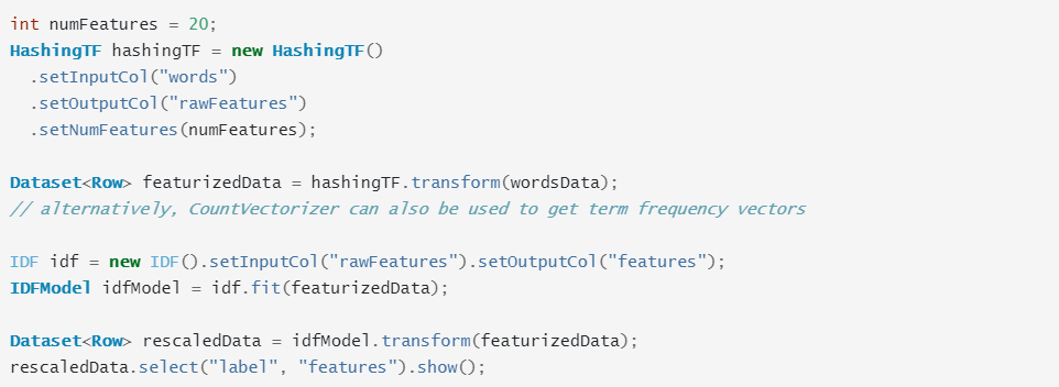 Apache Spark 机器学习 特征抽取 4-1