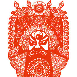 国潮国粹剪纸风京剧人物psd素材让东方韵味更浓