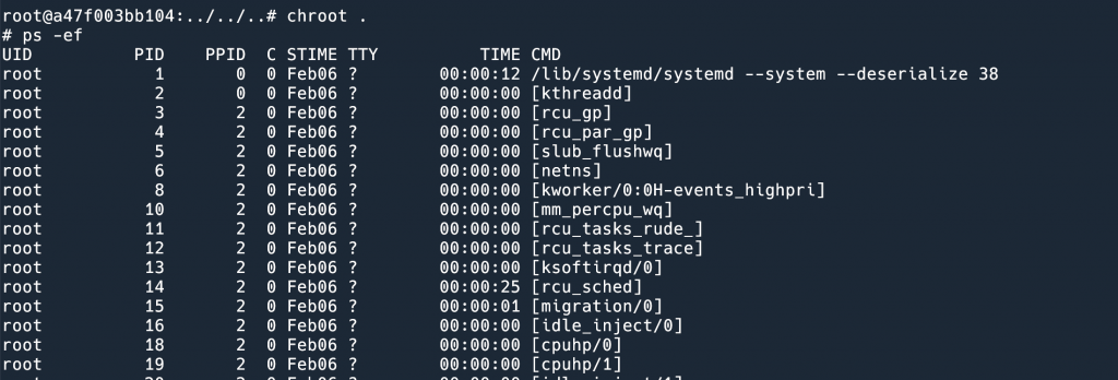 chroot ps 可以显示所有的 pid