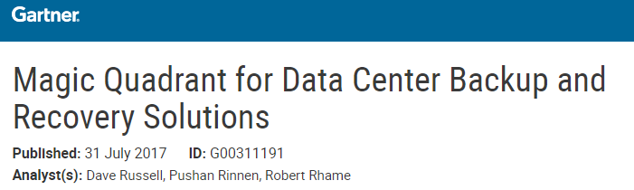 聊聊数据中心备份和恢复解决方案厂商和产品（附Gartner报告）