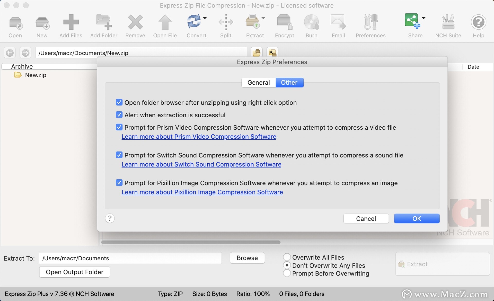 NCH ExpressZip Plus for mac(文件解压缩工具)